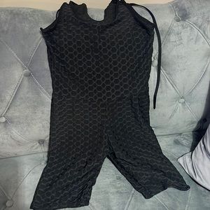 Black yoga scrunch romper